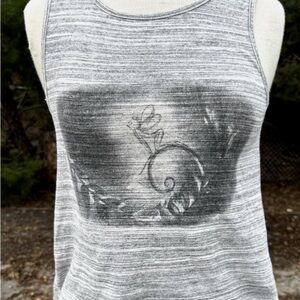 Disney Tank Top Woman XS Gray Tinkle bell print by patterson J Kincaid Back Zip